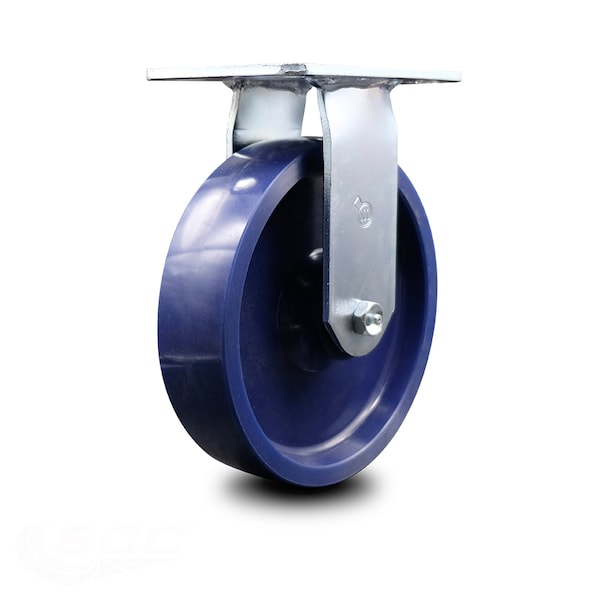 Service Caster 8 Inch Heavy Duty Top Plate Solid Poly Rigid Caster with Ball Bearing SCC SCC-35R820-SPUB - main